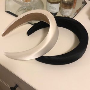 Satin padded headbands white or black